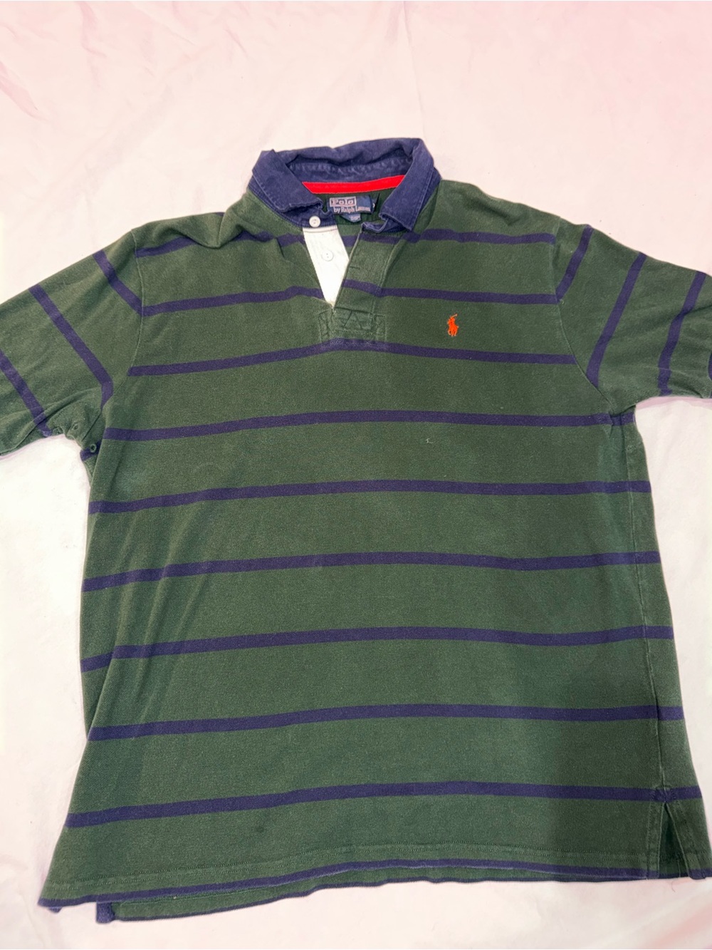 Vintage Polo Ralph Lauren Striped Polo Shirt Men’s XXL Green Navy